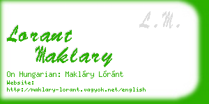 lorant maklary business card